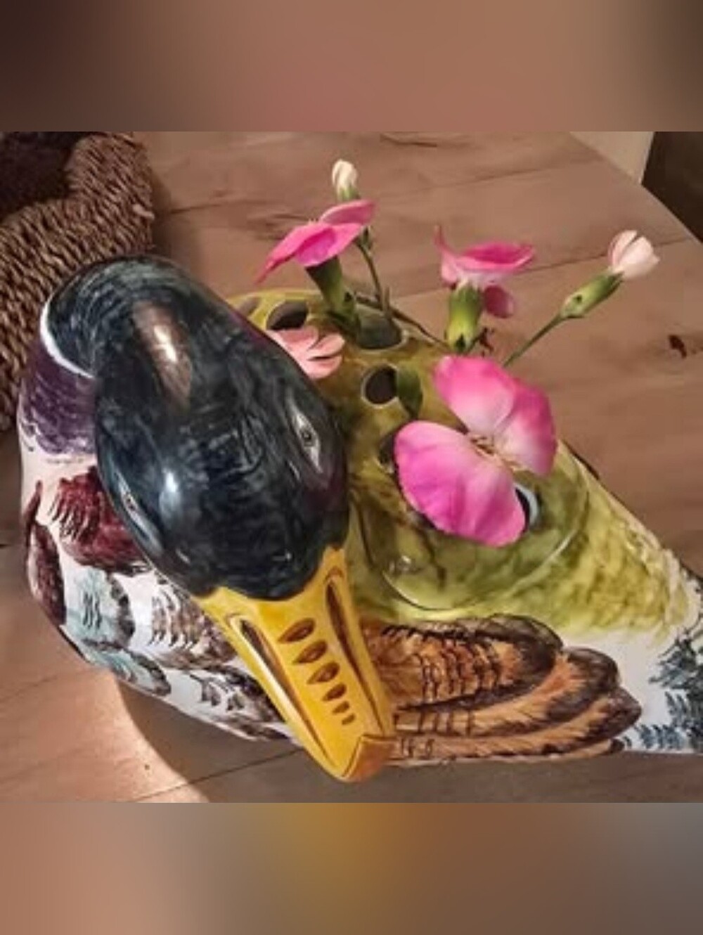 Vintage Italian Duck Vase Ceramic Sculpture